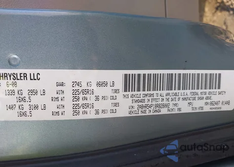 2008 Chrysler Town & Country Touring from USA, damaged, VIN 2A8HR54P18R828002